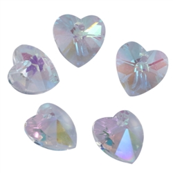 20pcs Top Quality Heart Love Crystal Glass Pendant Drop beads 10mm Crystal AB #6228 (Top Drilled) BB15-13