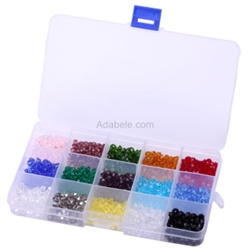 Creative Club Mix Lots High Quality 6x4mm #5305 Roundelle Crystal Beads with Container Box (900pcs) CCS21