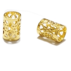 50pcs 6x8.3mm Gold Filigree Pattern Tube Spacer Beads (You Pick Quantity) CF106-G