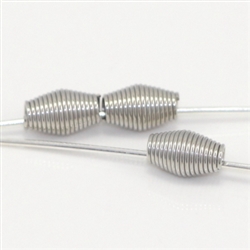 7x4mm Bicone Spring Spacer Beads Platinum Platted Copper (You Pick Quantity) #CF111-P