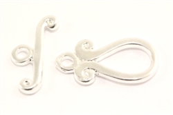 5 sets x Raindrop Toggle Clasp Beads 10x20mm Sterling Silver plated Copper (You Pick Quantity) #CF23