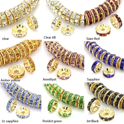 50pcs x 10mm Best Quality Rondelle Spacer Beads  14k Gold  Plated Copper (You Pick Color)  CF4-10
