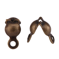 100pcs x 7mm Top Quality Antique Bronze Calotte ends clamshell calotte - end cap - knot cover #CF49-4