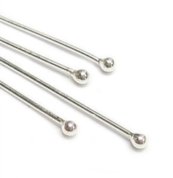 100 x Top Quality Ball Pins 18mm 22mm 30mm 35mm wire-24GA Sterling Silver plated Copper (You Pick Size) #CF67