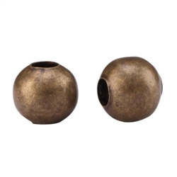 100pcs x 3mm Big Hole Antique Bronze Seamless Smooth Spacer Beads #CF89-3