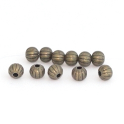 100 x Top Quality 3mm Antique Bronze Pumpkin Spacer Beads #CF91-3