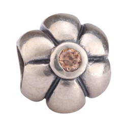 1pc x Sterling Silver Flower Bead Stone Fits Pandora Biagi Troll Chamilla European Charm #EC8