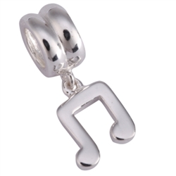1pc x Sterling Silver Music Note Bead Fits Pandora Biagi Troll Chamilla European Charm #EC21