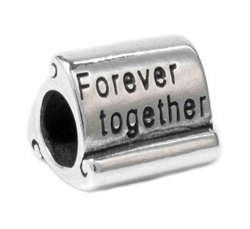 1pc x Sterling Silver Forever Together Commitment Scroll Bead Fits Pandora Biagi Troll Chamilla European Charm #EC26
