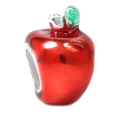 1pc x Sterling Silver Delicious Red Apple Bead Fits Pandora Biagi Troll Chamilla European Charm #EC49