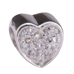 1pc x Sterling Silver Crystal Eternal Love Heart Bead Fits Pandora Biagi Troll Chamilla European Charm #EC81