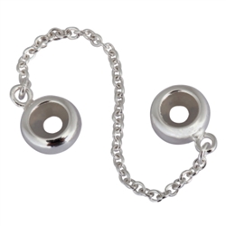 1pc x Sterling Silver Rubber Stopper Safety Chain Bead #EC119