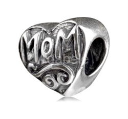 1pc x Sterling Silver Special Mom's Love Bead Happy Mother's Day European Charm #EC127