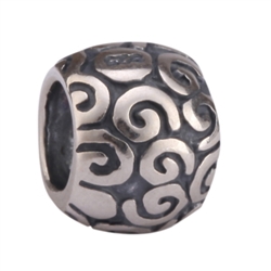 1pc x Sterling Silver Artistic Bead Fits Pandora Biagi Troll Chamilla European Charm #EC128