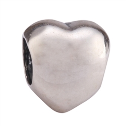 1pc x Sterling Silver Loving Heart bead For European Bracelet Fast Ship #EC154