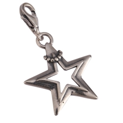 1pc x Sterling Silver Twinkle Wish Star Bead Dangle Charm Fits Pandora Biagi Troll Chamilla European Charm #EC226