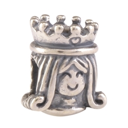 1pc x Sterling Silver Happy Queen Charm Bead Fits Pandora Biagi Troll Chamilla European Charm #EC229