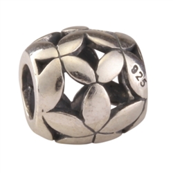 1pc x Sterling Silver Artistic Flower Charm Bead Fits Pandora Biagi Troll Chamilla European Charm #EC236
