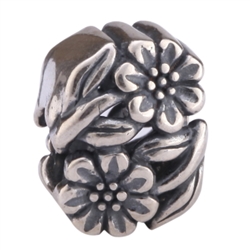 1pc x Beautiful Sterling Silver Flower Bouquet Charm Bead Fits Pandora Biagi Troll Chamilla European Charm #EC238
