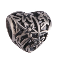1pc x Sterling Silver Loving Heart Star Flower Bead Fits Pandora Biagi Troll Chamilla European Charm #EC239