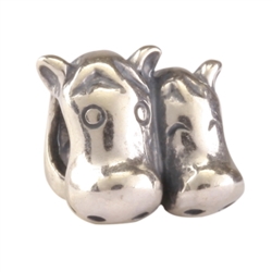 1pc x Sterling Silver Two Loving Horse Bead Fits Pandora Biagi Troll Chamilla European Charm #EC243