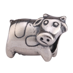 1pc x Sterling Silver Cute Betsy Cow Bead Fits Pandora Biagi Troll Chamilla European Charm #EC260