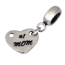 1pc x Sterling Silver Beautiful Best Mom Dangle Charm Fits Pandora Biagi Troll Chamilla European Charm #EC343