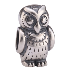 1pc x Sterling Silver Wise Owl King Charm Fits Pandora Biagi Troll Chamilla European Charm #EC396