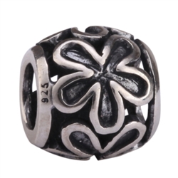 1pc x Sterling Silver Jasmine Flower Charm Fits Pandora Biagi Troll Chamilla European Charm #EC474
