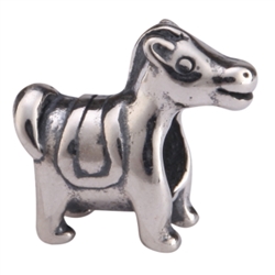 1pc x Sterling Silver Cute Horse Charm Fits Pandora Biagi Troll Chamilla European Charm #EC478