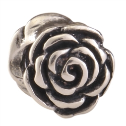 1pc x Sterling Silver Rose Flower Charm Fits Pandora Biagi Troll Chamilla European Charm #EC498