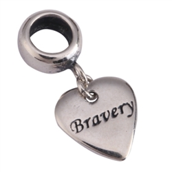 1pc x Sterling Silver Bravery Love Heart Charm Fits Pandora Biagi Troll Chamilla European Charm #EC509
