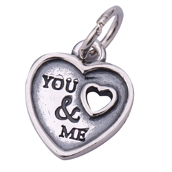 1 x  You & Me Beautiful Love Story Sterling Silver Charm Bead #EC665