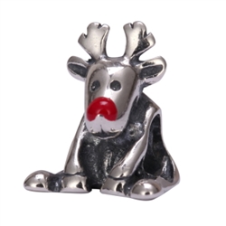 1 x Beautiful Elk Deer Sterling Silver Charm Bead #EC670