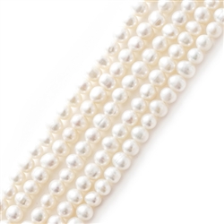 Adabele 1 Strand Real Natural AA Grade Potato Round White Cultured Freshwater Pearl Loose Beads 4-5mm for Jewelry Making 14 inch fp1-45