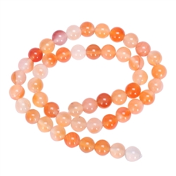 AAA Natural Orange Red Agate Translucent 10mm Gemstone Round Loose Beads 15.5" (1 strand) GC13-10