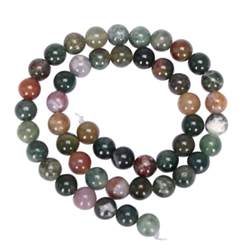 Top Quality Natural Indian Agate 10mm Gemstone Round Loose Beads 15.5