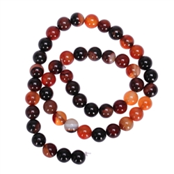 AAA Natural Brown and Orange Agate 10mm Gemstone Round Loose Beads 15.5