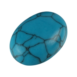 2pcs x Natural Turquoise Howlite Oval Cabochon Flatback Gemstone Cabochon 16x12mm or 0.63