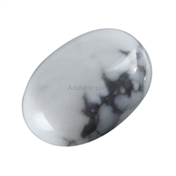 2pcs x Natural White Howlite Oval Cabochon Flatback Semi-precious Gemstone Cabochon 18x13mm or 0.71