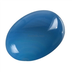 2pcs x Natural Blue Agate Translucent Oval Cabochon Flatback Gemstone Cabochon 18x13mm or 0.71
