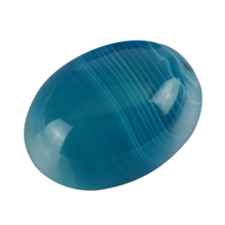 2pcs x Natural Blue Stripe Agate Oval Cabochon Arc Bottom  Gemstone Cabochon 20x15mm or 0.79