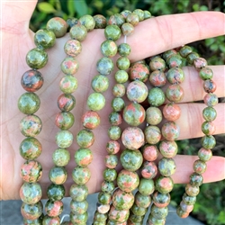 1 Strand Top Quality Natural Unakite Gemstone 10mm Round Loose Beads 15.5