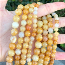 1 Strand Adabele Natural Multi-Color Yellow Jade Healing Gemstone 6mm (0.24 inch) Round Loose Stone Beads (58-62pcs) for Jewelry Craft Making GF21-6