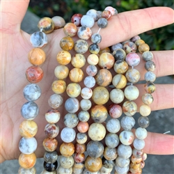 1 Strand Adabele Natural Crazy Lace Agate Healing Gemstone 10mm (0.39 inch) Round Loose Stone Beads (34-37pcs) for Jewelry Craft Making GF23-10