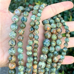 1 Strand Adabele Natural Green Rhyolite Rainforest Jasper Healing Gemstone 10mm (0.39 inch) Round Loose Stone Beads (34-37pcs) for Jewelry Craft Making GF4-10