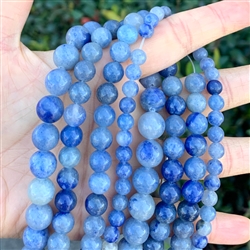 1 Strand Adabele Natural Blue Aventurine Healing Gemstone 10mm (0.39 inch) Round Loose Stone Beads (34-37pcs) for Jewelry Craft Making GF6-10