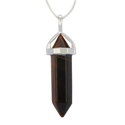 Top Quality Natural Tiger Eye Healing Point Reiki Chakra Cut 18-20 Inch Gemstone Pendant Necklace (1pc) in Gift Bag #GGP-C1