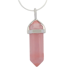 Top Quality Cherry Quartz Healing Point Reiki Chakra Cut 18-20 Inch Gemstone Pendant Necklace (1pc) in Gift Bag #GGP-C11