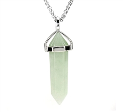 Top Quality Natural Green Aventurine Healing Point Reiki Chakra Cut 18-20 Inch Gemstone Pendant Necklace (1pc) in Gift Bag #GGP-C17